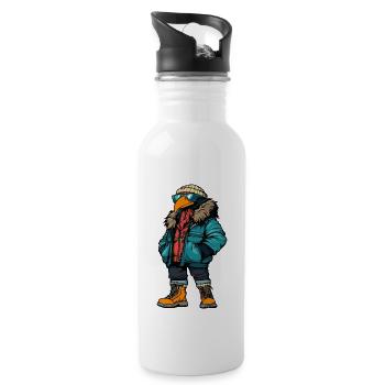 Harpy Bird Fashion Winter - Water bottle with straw - white - Right