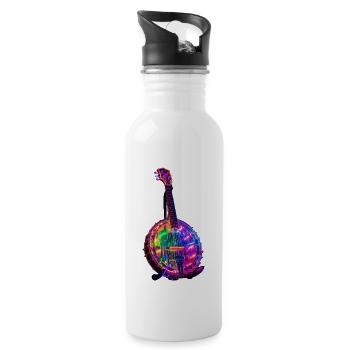 Banjo - Trinkflasche mit integriertem Trinkhalm - Weiß - Rechts