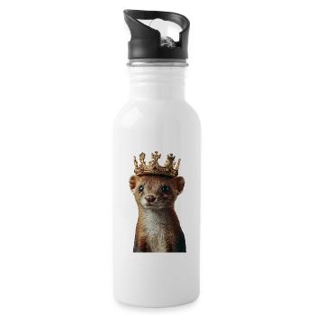 Wiesel - Trinkflasche mit integriertem Trinkhalm - Weiß - Rechts