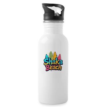 Shaka beach - Water bottle with straw - white - Right