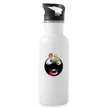 Bombs emoji - Water bottle with straw - white - Right
