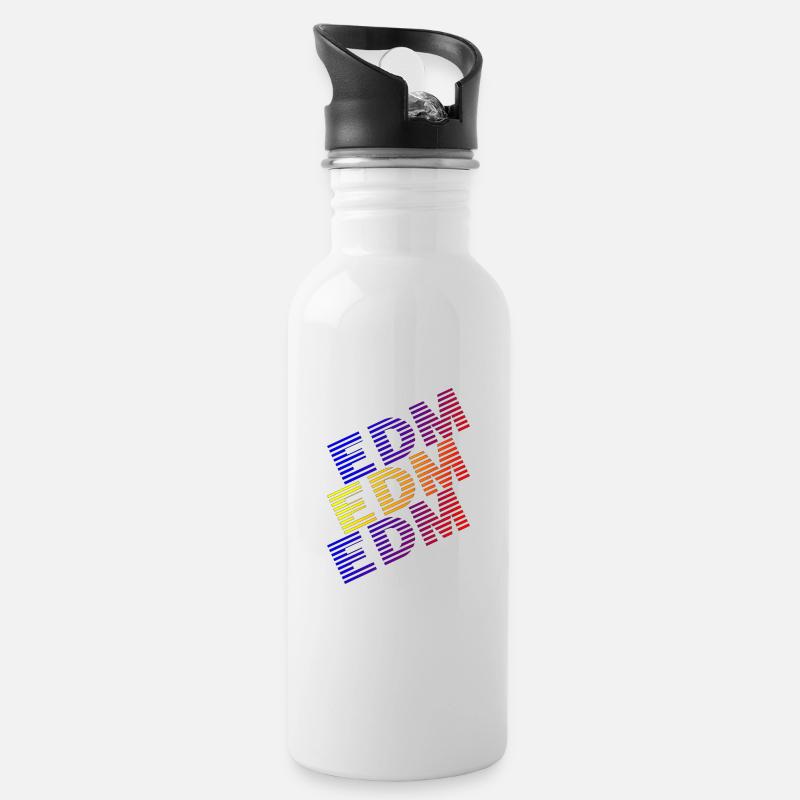 EDM EDM EDM - Trinkflasche mit integriertem Trinkhalm - Weiß