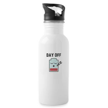 Day off, low battery icon - Water bottle with straw - white - Right