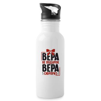 Vera saying in Russian Russia for Russians - Water bottle with straw - white - Right