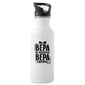 Vera saying in Russian Russia for Russians - Water bottle with straw - white - Right