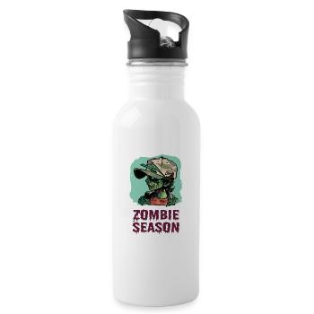 Zombie-Saison - Trinkflasche mit integriertem Trinkhalm - Weiß - Rechts
