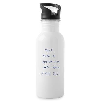 Mood: Move To Another City And Start A New Life. - Water bottle with straw - white - Right