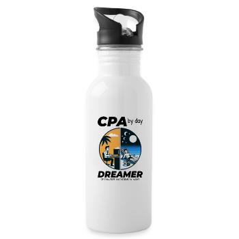 CPA Daydreams: Balancing Work and Bliss in Split - Water bottle with straw - white - Right