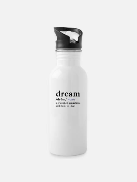 dream - Trinkflasche mit integriertem Trinkhalm - Weiß