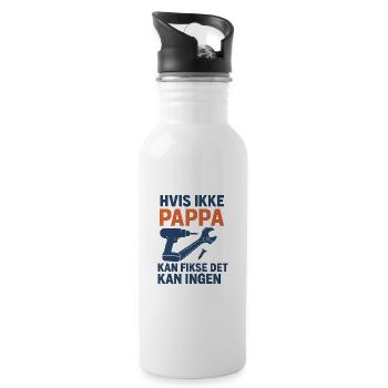 If Dad Can't Fix It - Water bottle with straw - white - Right