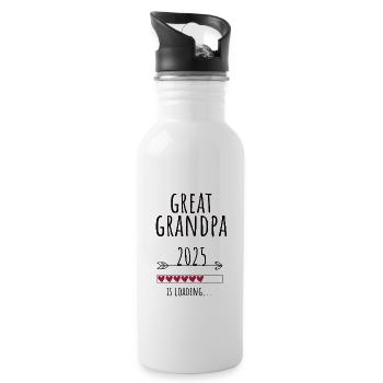 Schwangerschaft Uropa Babyglück Geschenk - Trinkflasche mit integriertem Trinkhalm - Weiß - Rechts