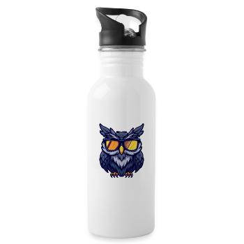 Owl Cool Comic - Water bottle with straw - white - Right