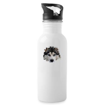 Husky - Water bottle with straw - white - Right