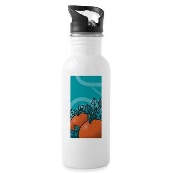Orange Kiss - Trinkflasche mit integriertem Trinkhalm - Weiß - Rechts
