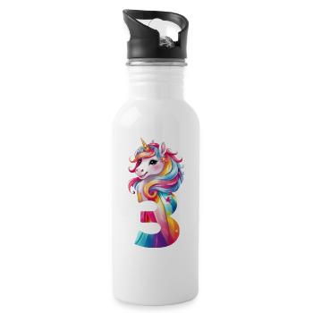 3ÈME ANNIVERSAIRE LICORNE - Gourde avec paille intégrée - blanc - Droite