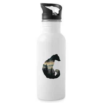 Marten Animal Forest Nature - Water bottle with straw - white - Right
