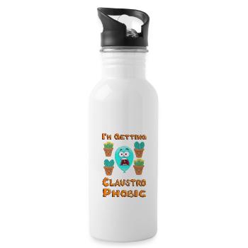 I'm getting Claustrophobic - cacti cactus balloon - Water bottle with straw - white - Right