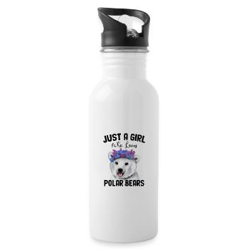 Just A Girl Who Loves Polar Bears - Water bottle with straw - white - Right