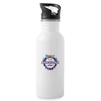 Barcelona 2024 - Trinkflasche mit integriertem Trinkhalm - Weiß - Rechts