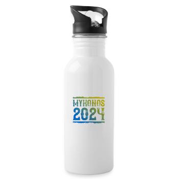 Mykonos 2024 - Water bottle with straw - white - Right