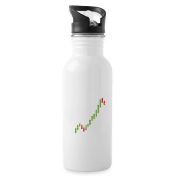 Chemise de cadeau de commerçant de stock de graphique de bougie de bourse - Gourde avec paille intégrée - blanc - Droite