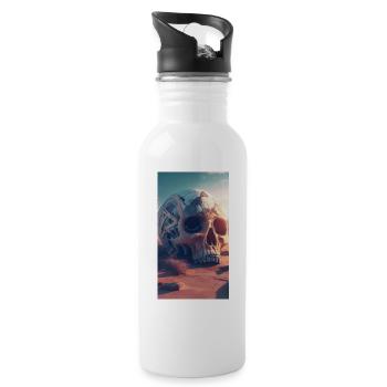 Mon design - Gourde avec paille intégrée - blanc - Droite