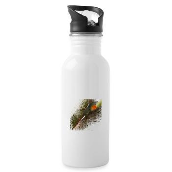 Conspicuous lizard waves with its throat sac - Water bottle with straw - white - Right