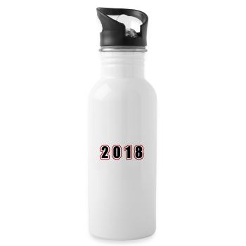 2018 Year Birthday - Water bottle with straw - white - Right