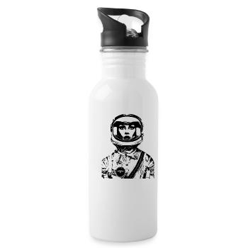ASTRONAUTIN ASTRONAUT FRAU FRAUENPOWER STENCIL - Trinkflasche mit integriertem Trinkhalm - Weiß - Rechts