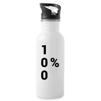 100% Hero - Trinkflasche mit integriertem Trinkhalm - Weiß - Rechts