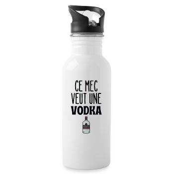 Ce mec veut une vodka - Gourde avec paille intégrée - blanc - Droite