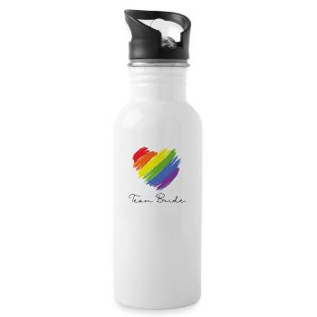 Team Bride - Pride Edition - Water bottle with straw - white - Right