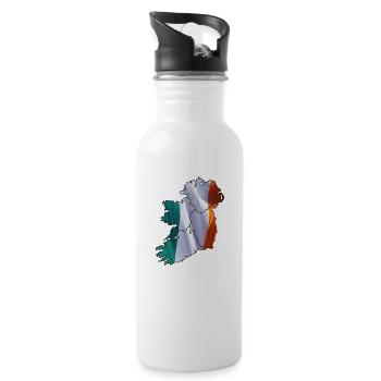Ireland flag mapped - Water bottle with straw - white - Right