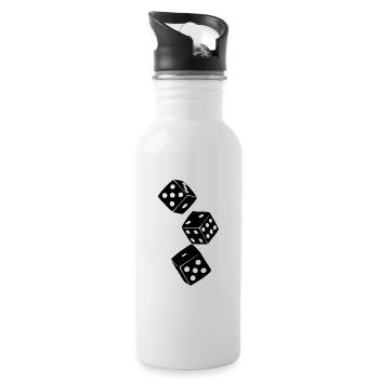 Würfel - Trinkflasche mit integriertem Trinkhalm - Weiß - Rechts