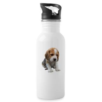 Beagle - Trinkflasche mit integriertem Trinkhalm - Weiß - Rechts