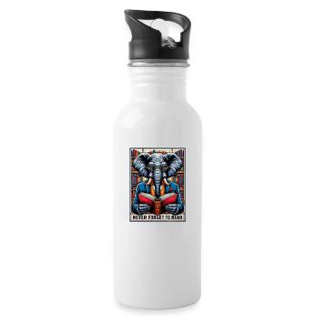 Do not Forget to Read - Water bottle with straw - white - Right
