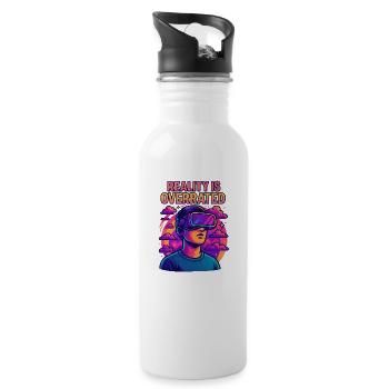 Reality is Overrated - Trinkflasche mit integriertem Trinkhalm - Weiß - Rechts
