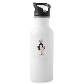 Strauß Cartoon Strauß Clipart Straußenkopf - Trinkflasche mit integriertem Trinkhalm - Weiß - Rechts