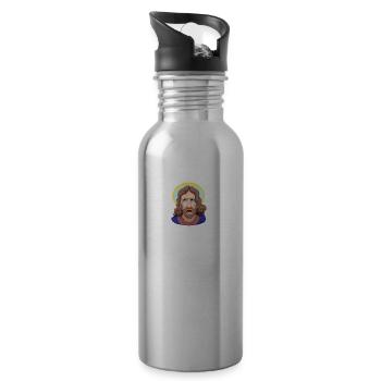 Clipart de Jésus qui pleure Clipart de Jésus - Gourde avec paille intégrée - argent clair - Droite