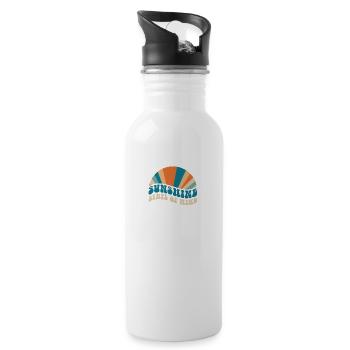 80's 90's Sunshine State of Mind Retro - Water bottle with straw - white - Right