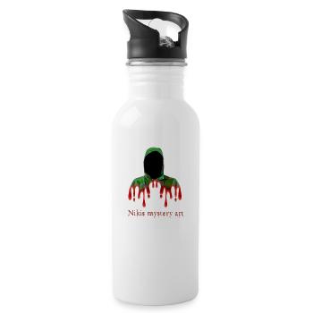 Nikis mystery art - Trinkflasche mit integriertem Trinkhalm - Weiß - Rechts
