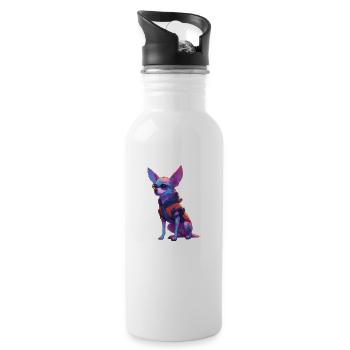 PulsePup // Cyberpunk Dog - Water bottle with straw - white - Right