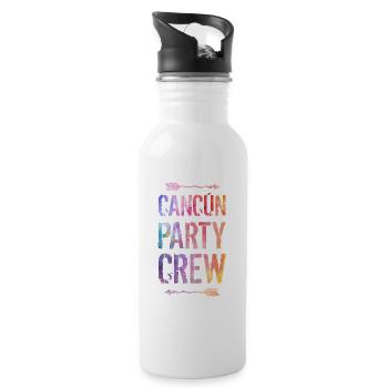 Dicton de l’équipe de la fête de Cancun - Gourde avec paille intégrée - blanc - Droite