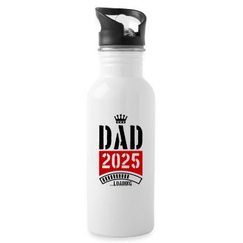 Dad 2025 Loading Papa - Water bottle with straw - white - Right