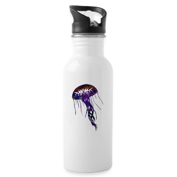 Jellyfish Tribal - Water bottle with straw - white - Right