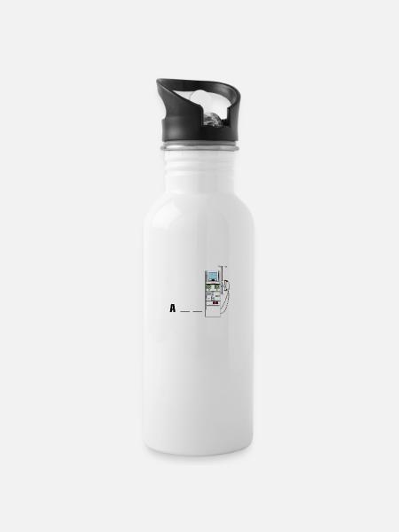 Dialyse Hämodialyse Hämodiafiltration Geschenk - Trinkflasche mit integriertem Trinkhalm - Weiß