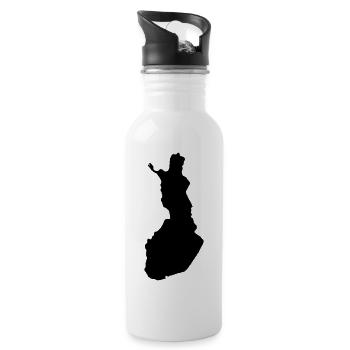 Finnland - Trinkflasche mit integriertem Trinkhalm - Weiß - Rechts