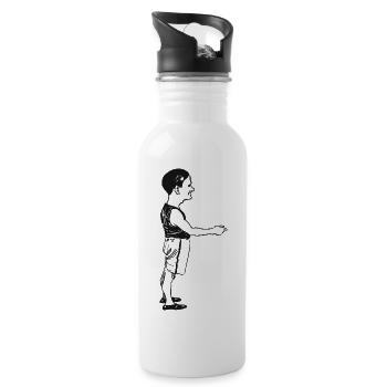 mann-sport-hand-01.png - Trinkflasche mit integriertem Trinkhalm - Weiß - Rechts
