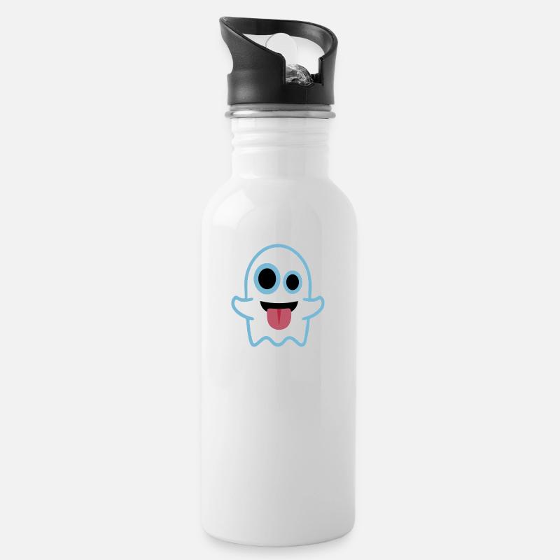 Geist - Trinkflasche mit integriertem Trinkhalm - Weiß