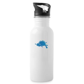 Not Today cat blue - Trinkflasche mit integriertem Trinkhalm - Weiß - Rechts